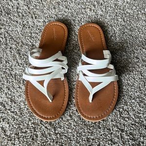 White strappy sandals